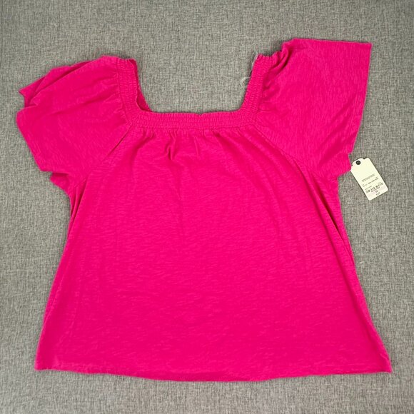 NEW! St Johns Bay Top Plus 1X Rock‎ N Rose Square Neck Cotton Stretch $37 - Picture 1 of 9